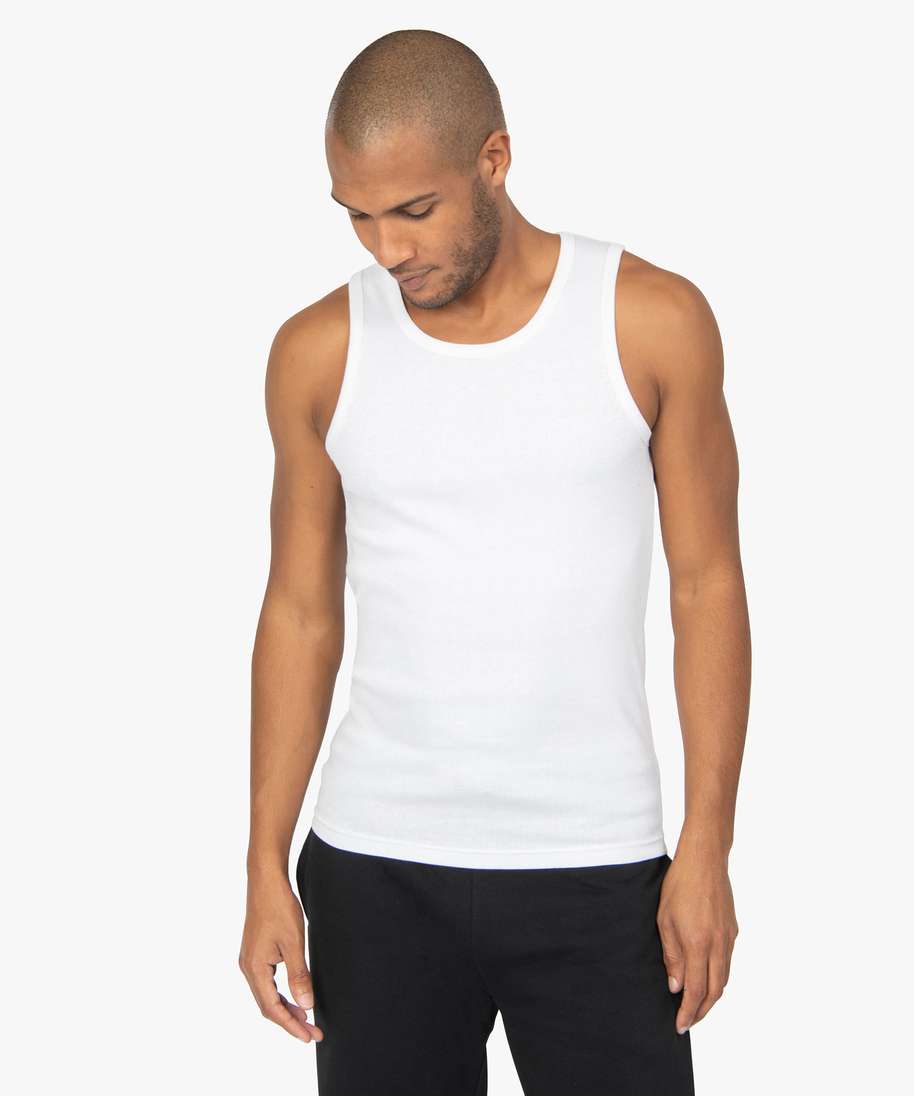 Gemo Homme Vêtements Tops & T-shirts Tops Débardeurs Débardeur homme uni en maille côtelée 