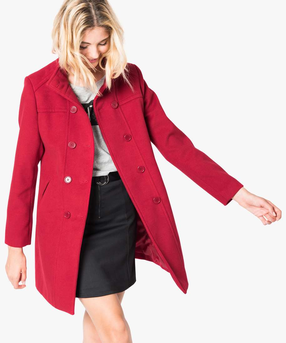 manteau caban rouge