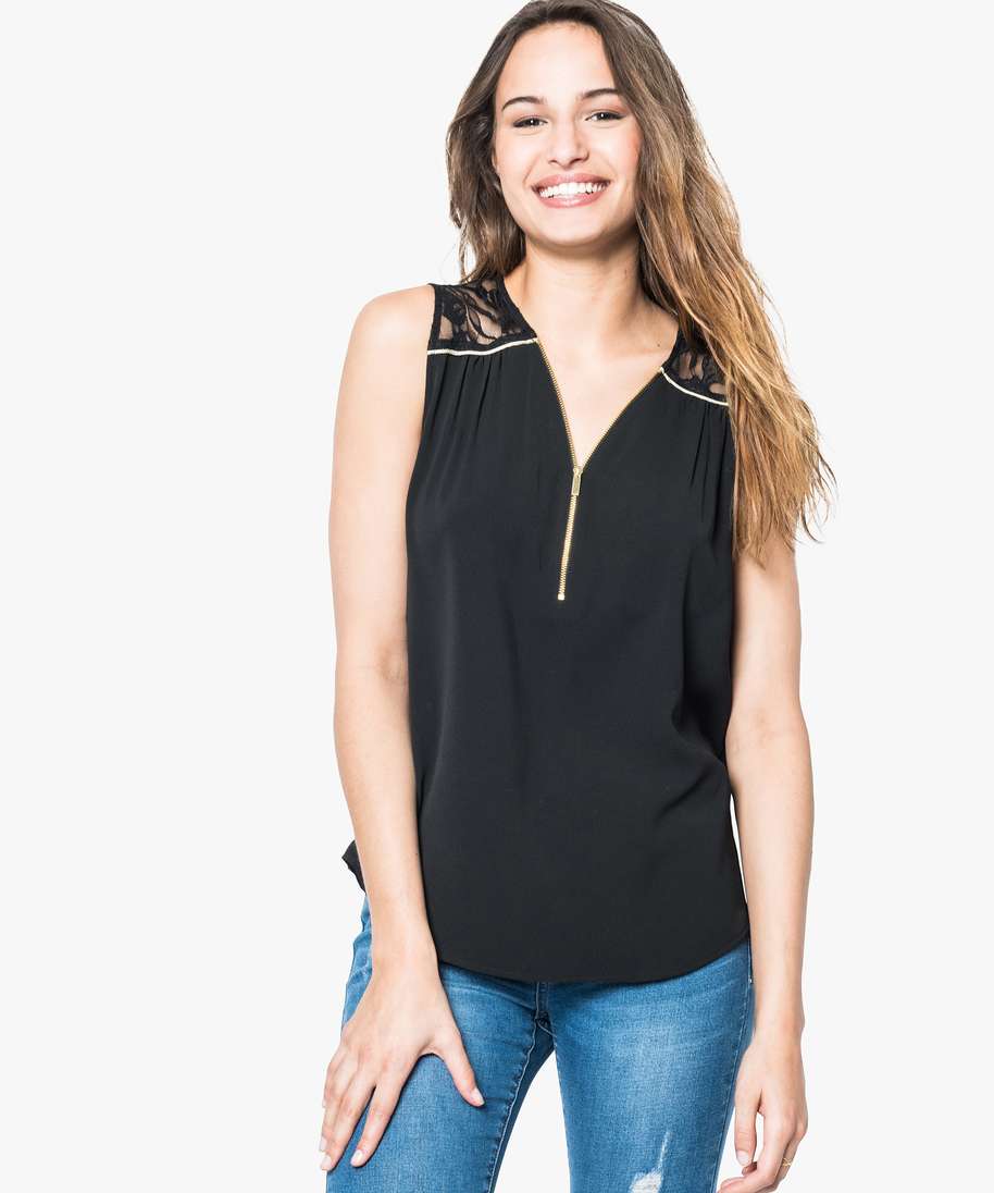 Femmes sans manches longue Robe Débardeur en Coton Haut Tunique High Split T-shirt Chemisier Plus