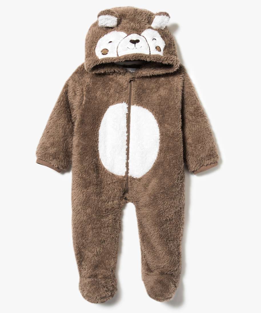 Gemo Vetements Garcon Combinaison Pilote Facon Peluche Avec Motif Nounours Brun Bebe Gemo Gemo Vetements Garcon Combinaison Pilote Facon Peluche Avec Motif Nounours Brun Bebe Gemo