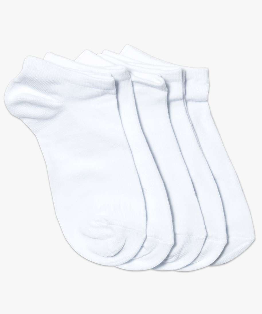 chaussettes fille ultra courtes unies (lot de 5) blanc chaussettes