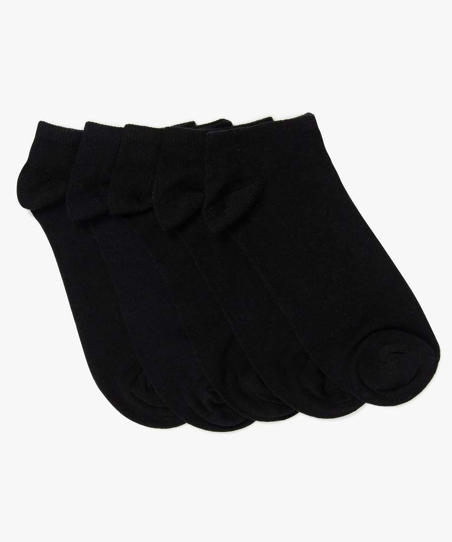 chaussettes fille ultra courtes unies (lot de 5) noir chaussettes
