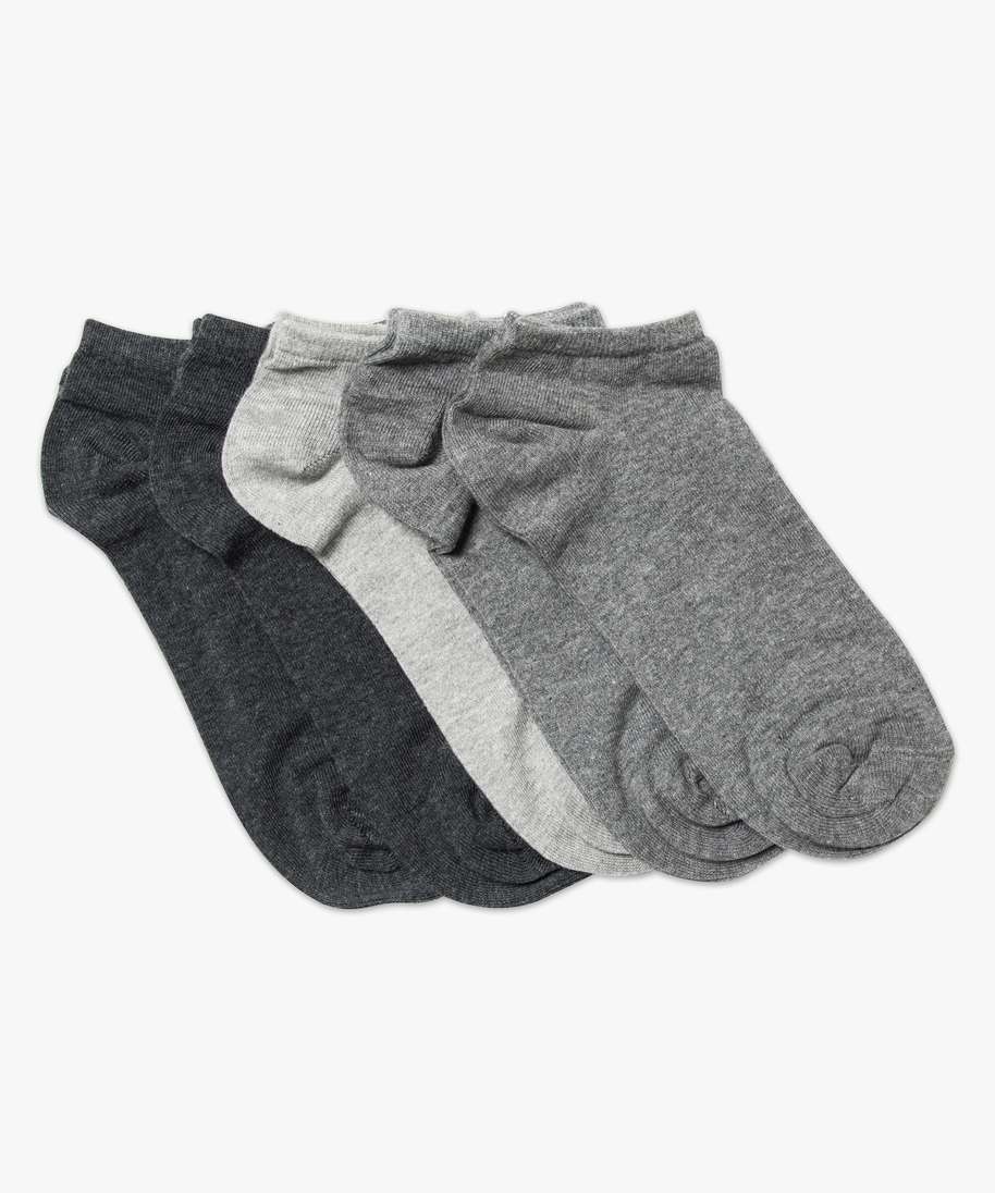 chaussettes homme tige ultra-courtes (lot de 5) gris
