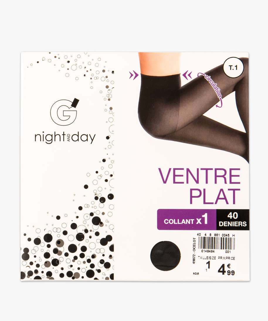 collant uni 40 deniers ventre plat. noir collants femme GEMO