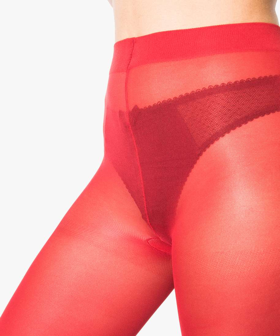 collants semi opaques unis 50 deniers rouge vif collants femme GEMO