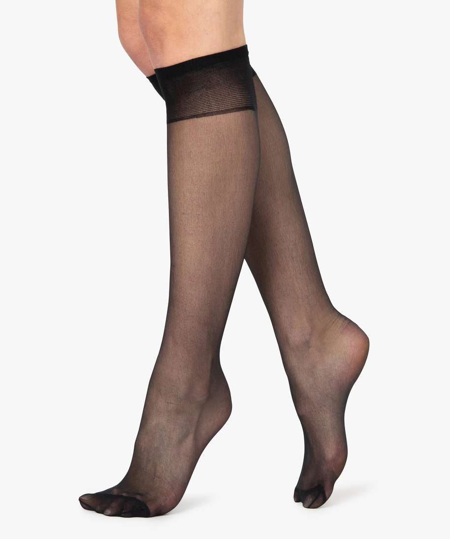 mi-bas femme en mousse 20 deniers (lot de 3) noir standard