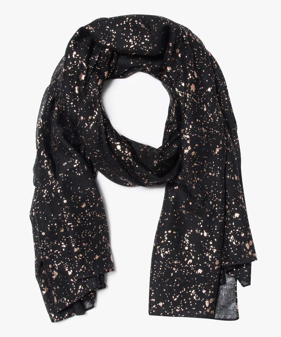 foulard en voile paillete noir femme GÉMO