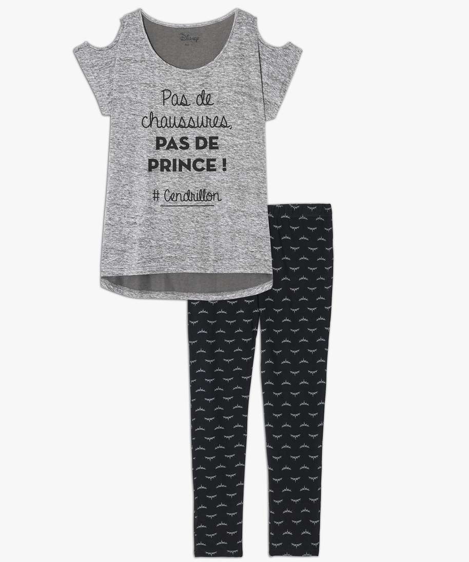 pyjama 2 pieces tee shirt et pantalon imprime princesse disney