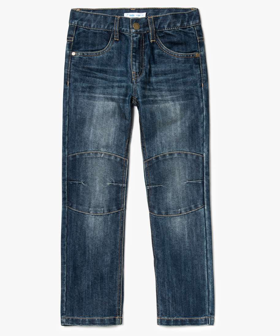 jean garcon coupe regular avec genoux renforces gris jeans garcon GEMO