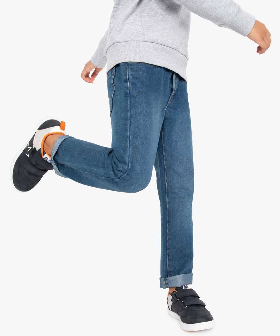 jean garcon coupe regular cinq poches gris jeans