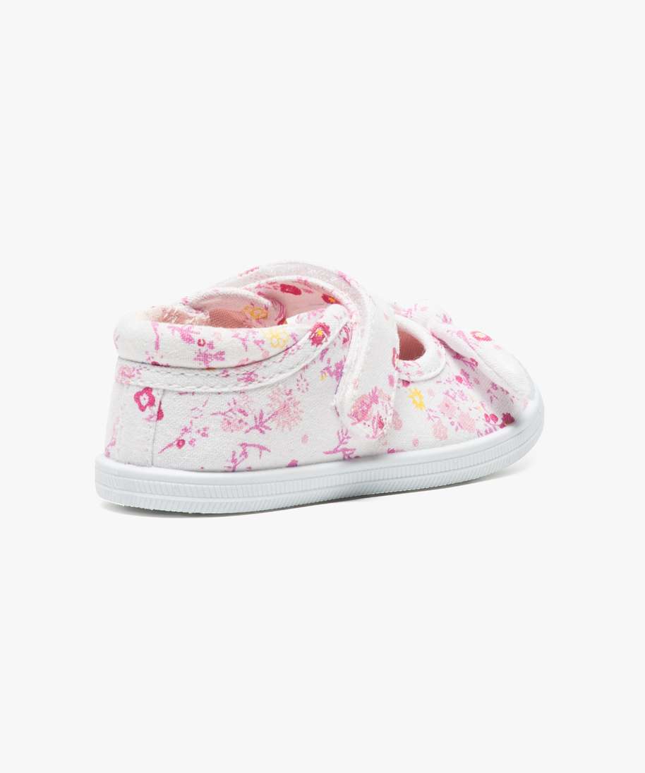 tennis bebe fille en toile et noeud sur le dessus blanc baskets et tennis