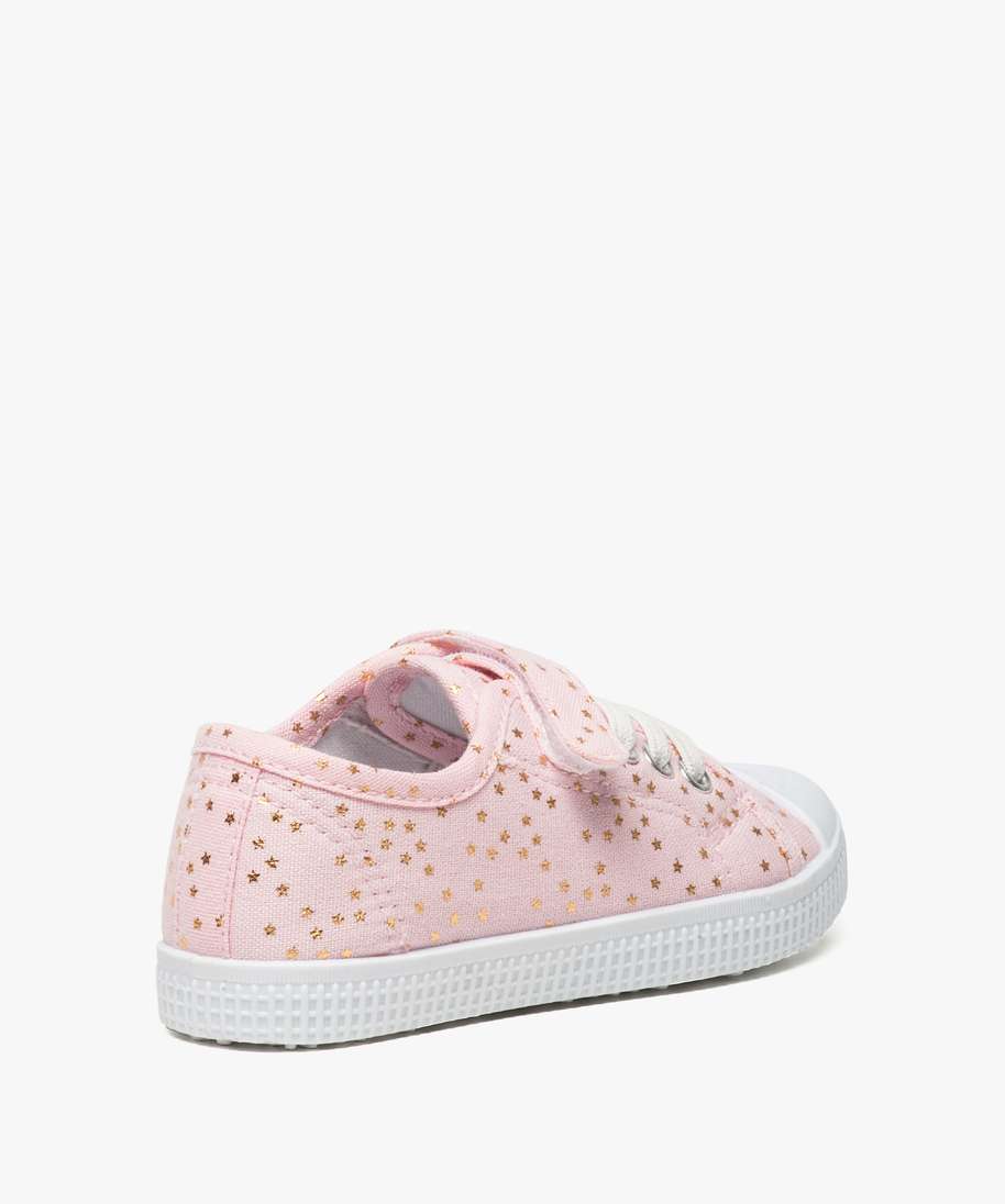 tennis en toile avec fermeture scratch imprime tennis en toile