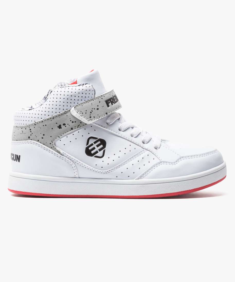 baskets montantes avec scratch freegun blanc baskets garcon GEMO