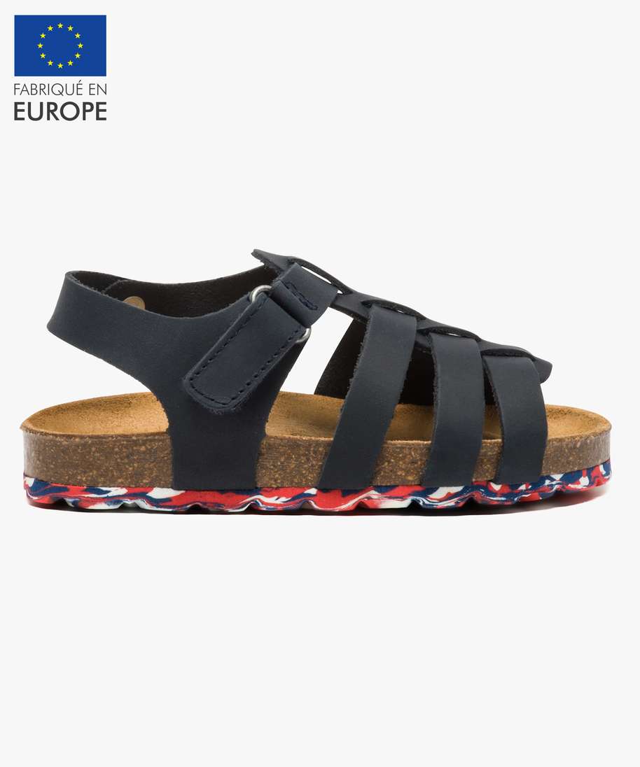 sandales confort multibrides bleu sandales et nu-pieds