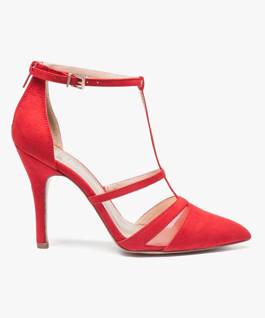 escarpins salomes a talon aiguille rouge escarpins femme GEMO