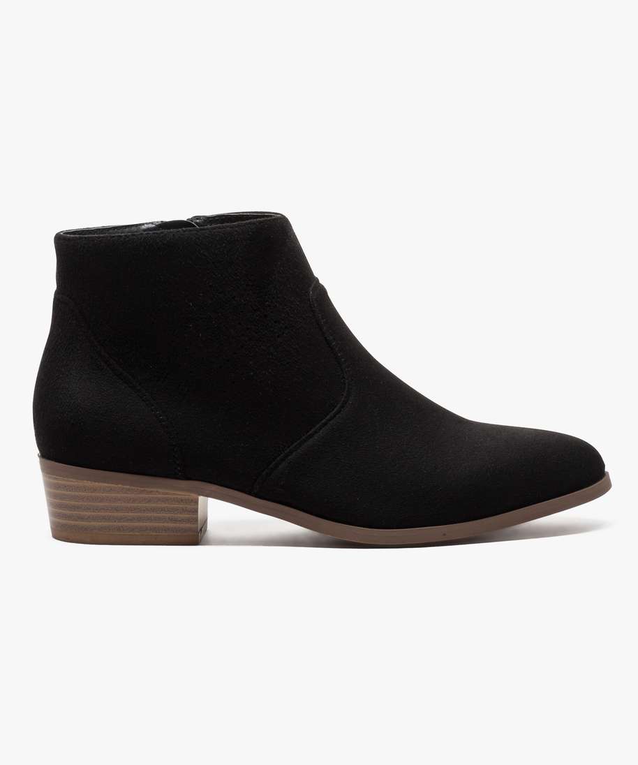 boots avec motifs ethniques sur le cote noir standard bottines et boots femme GEMO