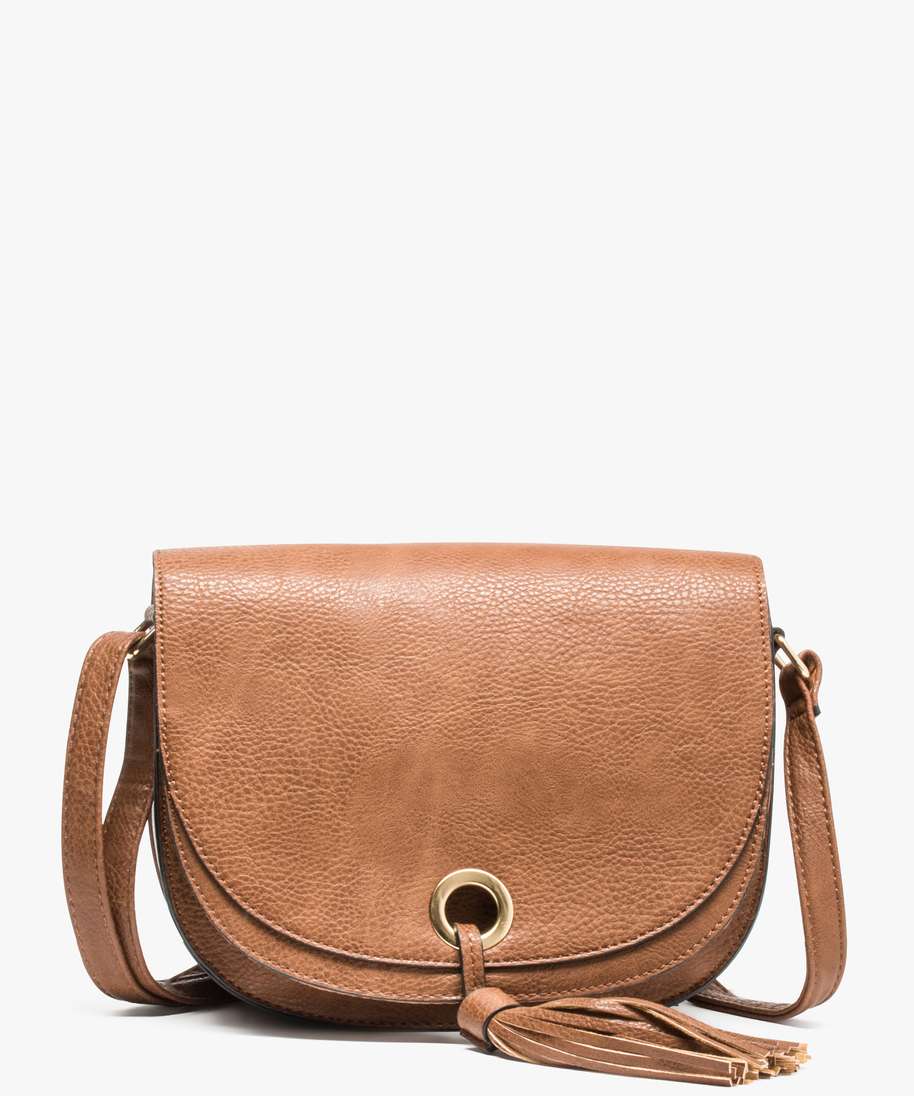 sac besace avec gros pompon orange sacs bandouliere femme G MO