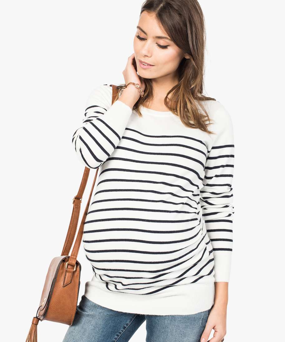 pull de grossesse mariniere a manches longues imprime pulls et