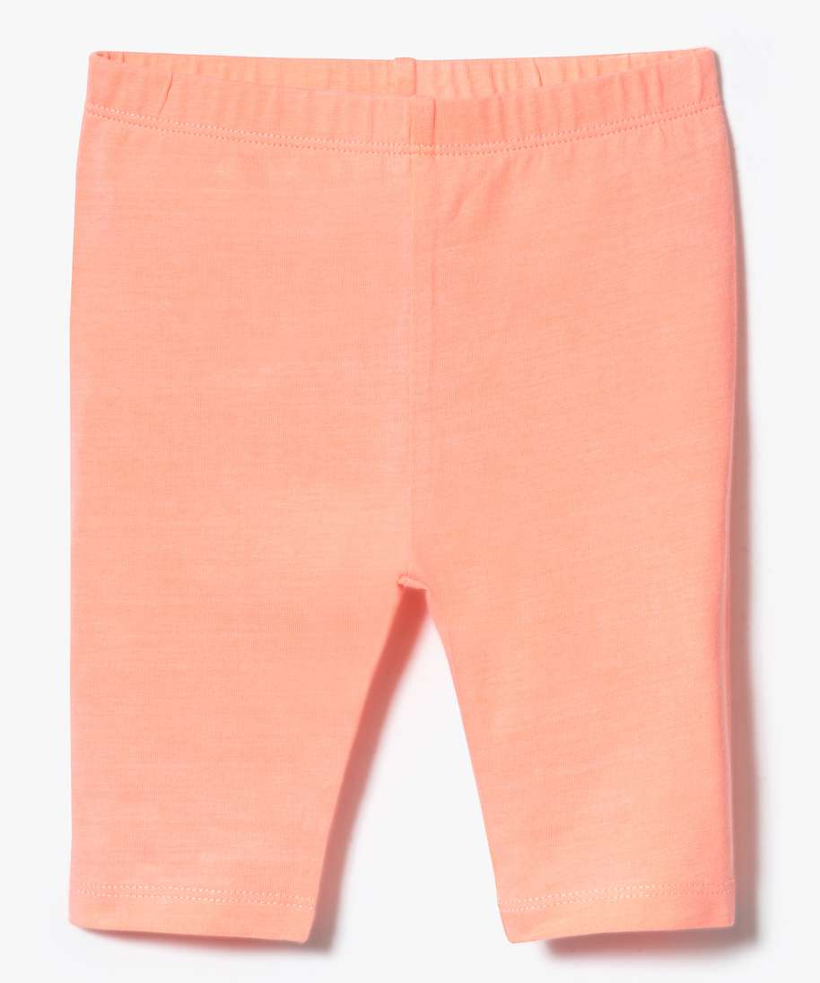 leggings court uni orange leggings fille bebe