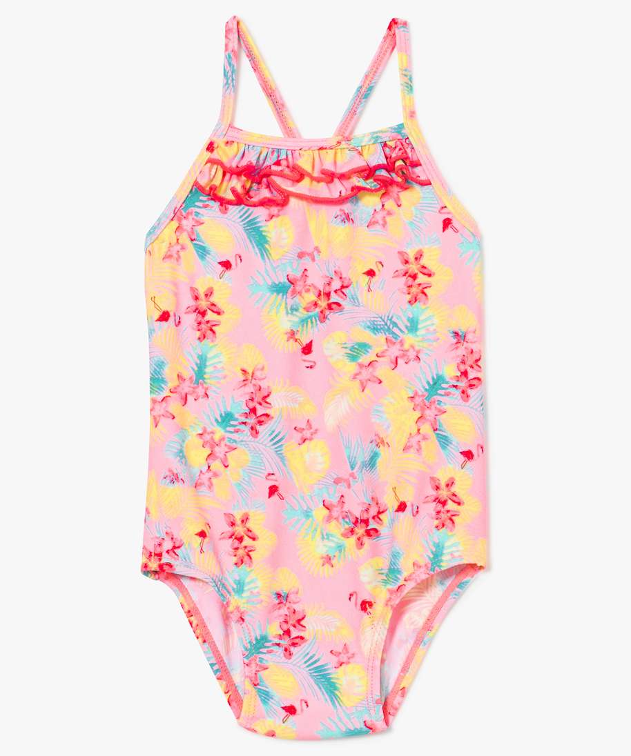 Gemo Vetements Fille Maillot De Bain Une Piece A Motifs Fleuris Imprime Maillots De Bain Bebe Gemo