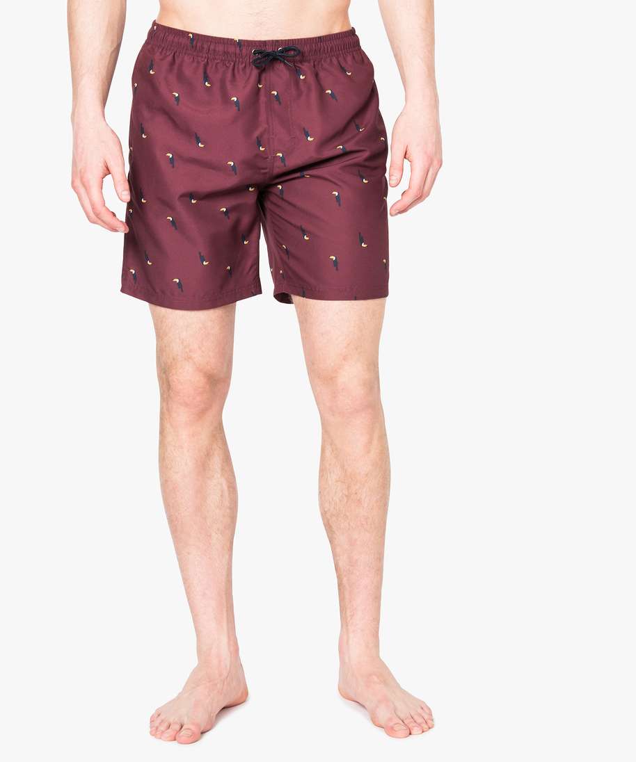 Short de shop bain bordeaux