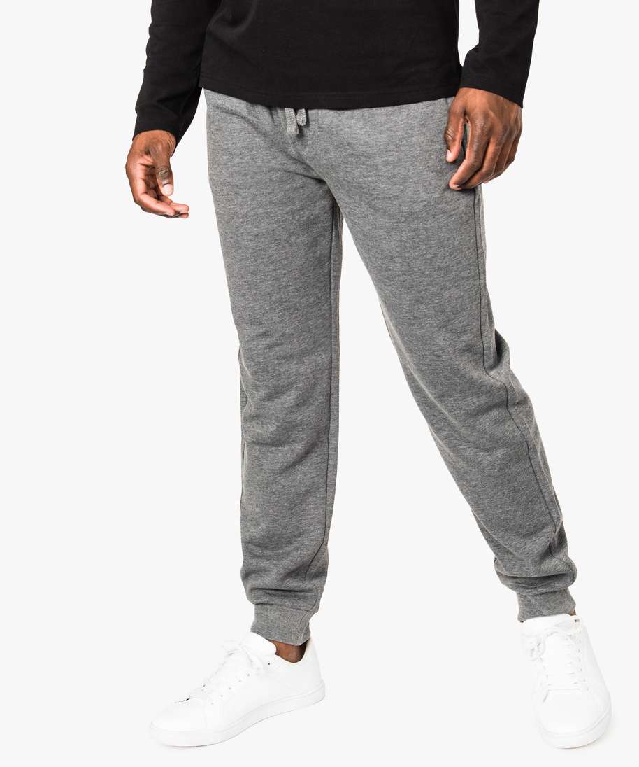 jogging homme en molleton uni gris pantalons homme