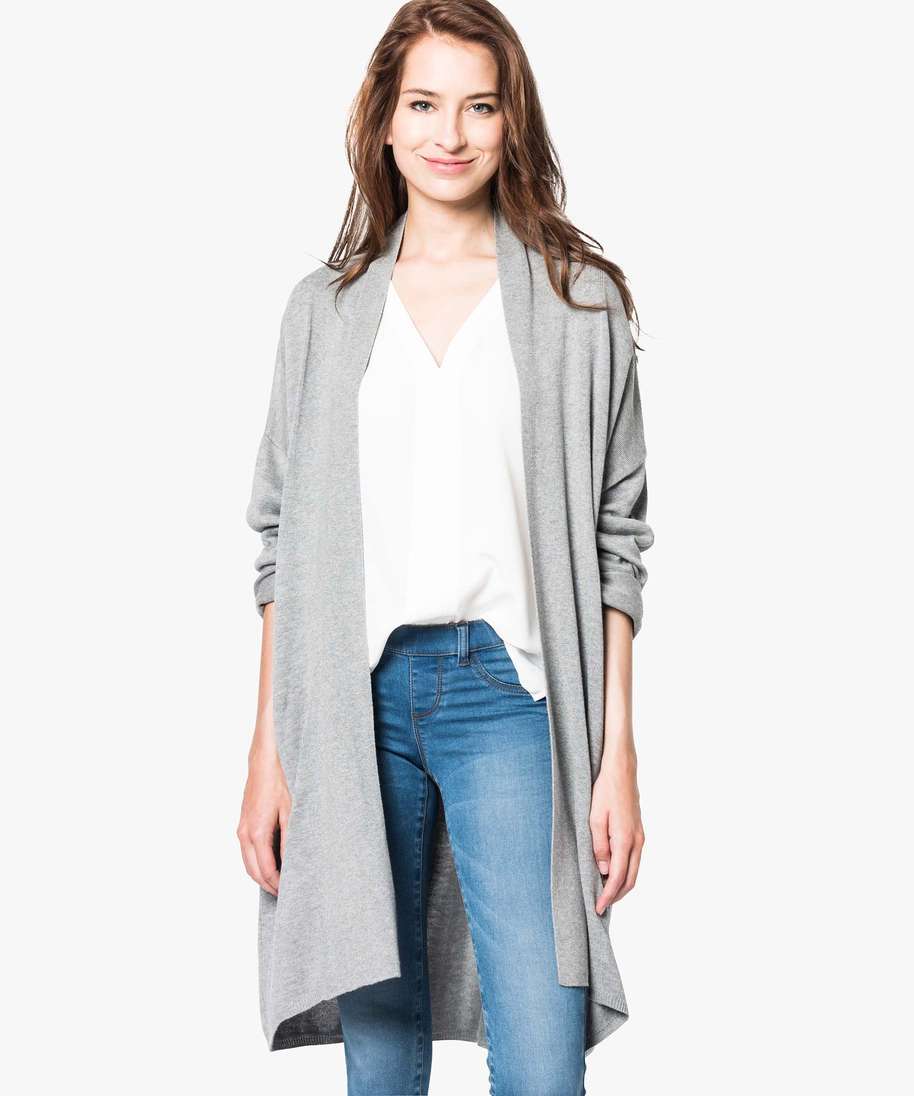 gilet long brodé femme