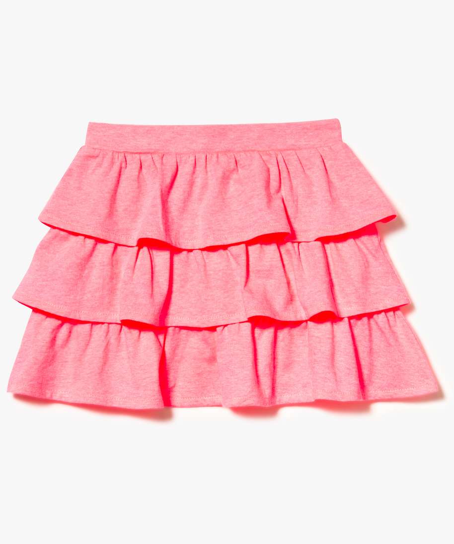 jupe courte patineuse a volants rose jupes