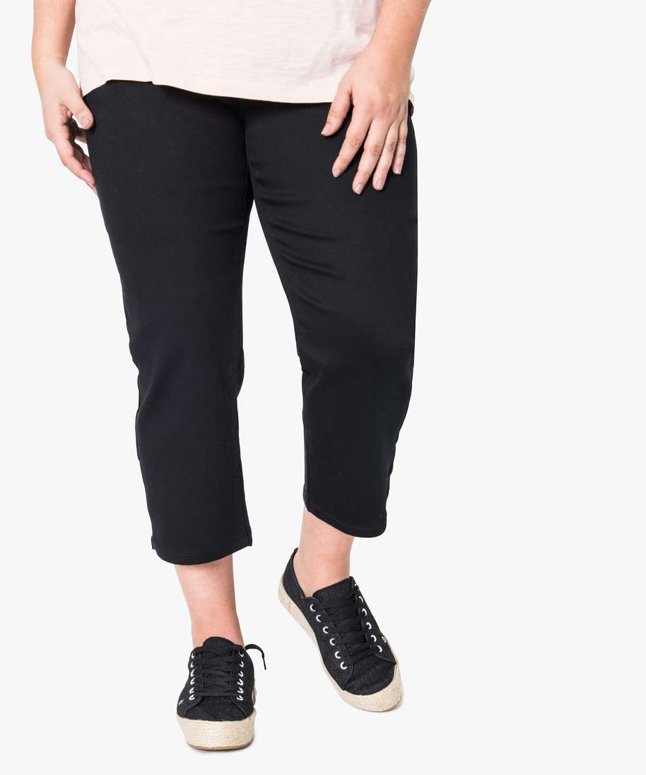 Legging Femme 3/4 Noir Strass - Pantacourt Yoga Plage - Respirant, Stretch, Taille Haute - Confortable Pour Loisirs Ou Sport