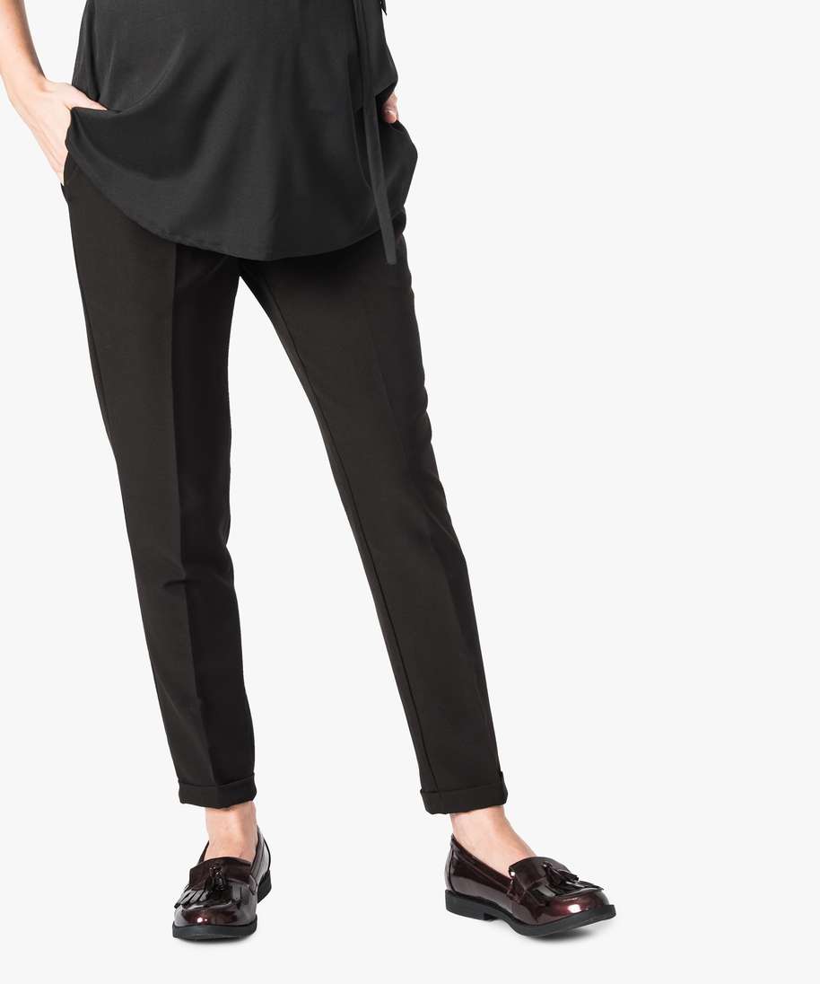 pantalon de grossesse version smocking noir standard leggings et