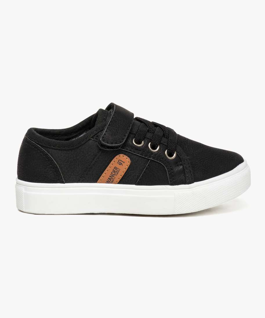 tennis a scratch et lacets avec semelle epaisse noir standard chaussures basses garcon GEMO