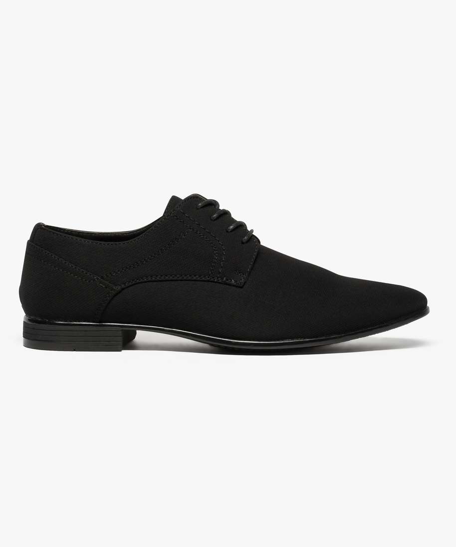 derbies en toile avec but pointu noir chaussures de ville homme GEMO