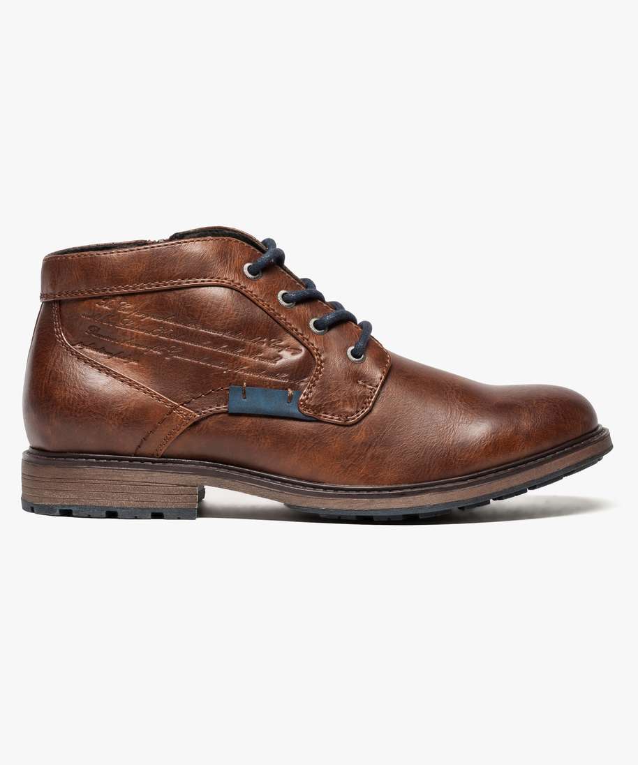 bottines homme doublees polaire orange bottes et boots homme GÉMO
