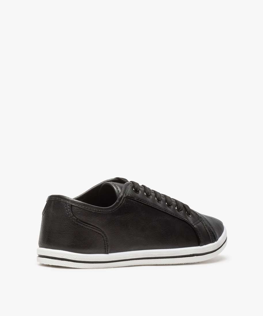 tennis femme unies grainees a semelle fine noir standard baskets et tennis femme GEMO