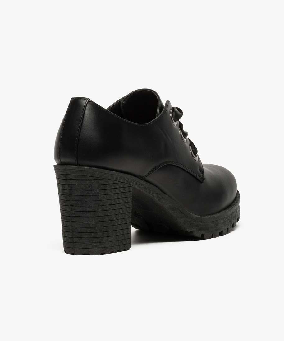 derbies a talon avec lacets rubans noir escarpins femme | GÉMO