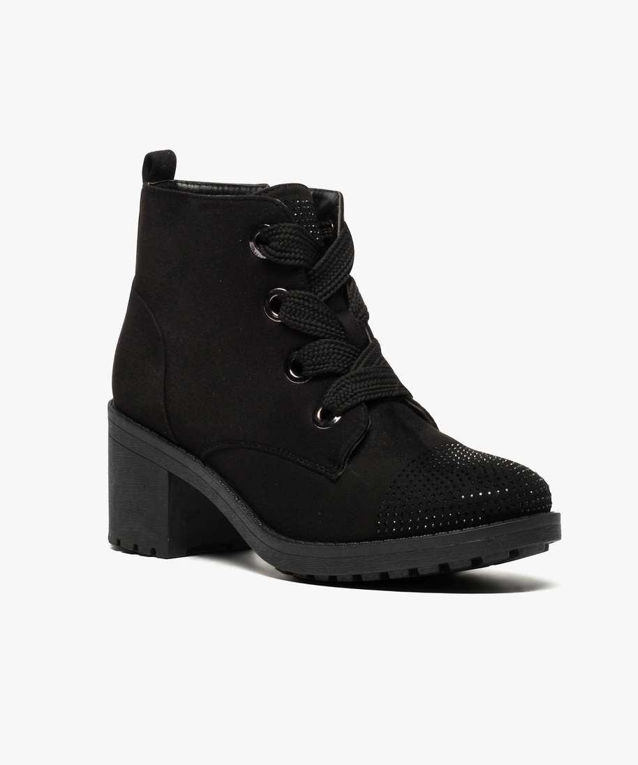 Bottines lacets velours clearance