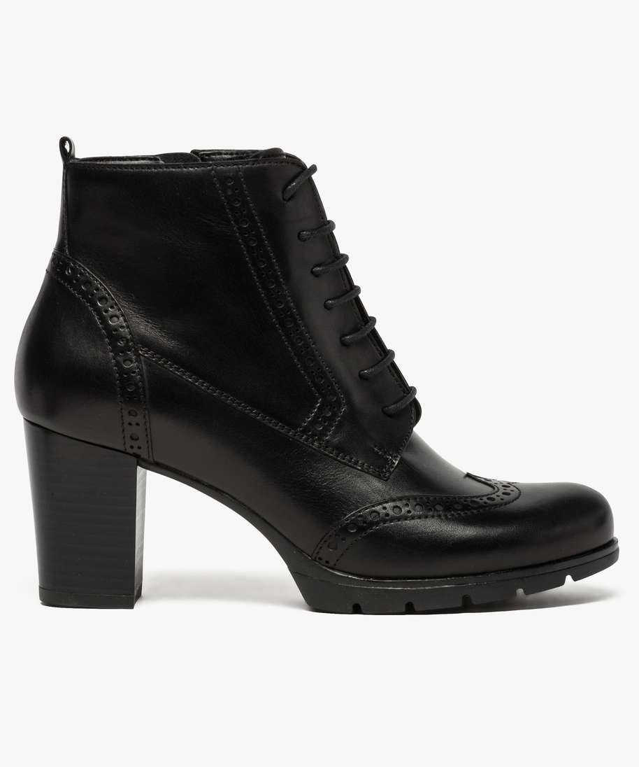 bottines noires femme talon carré