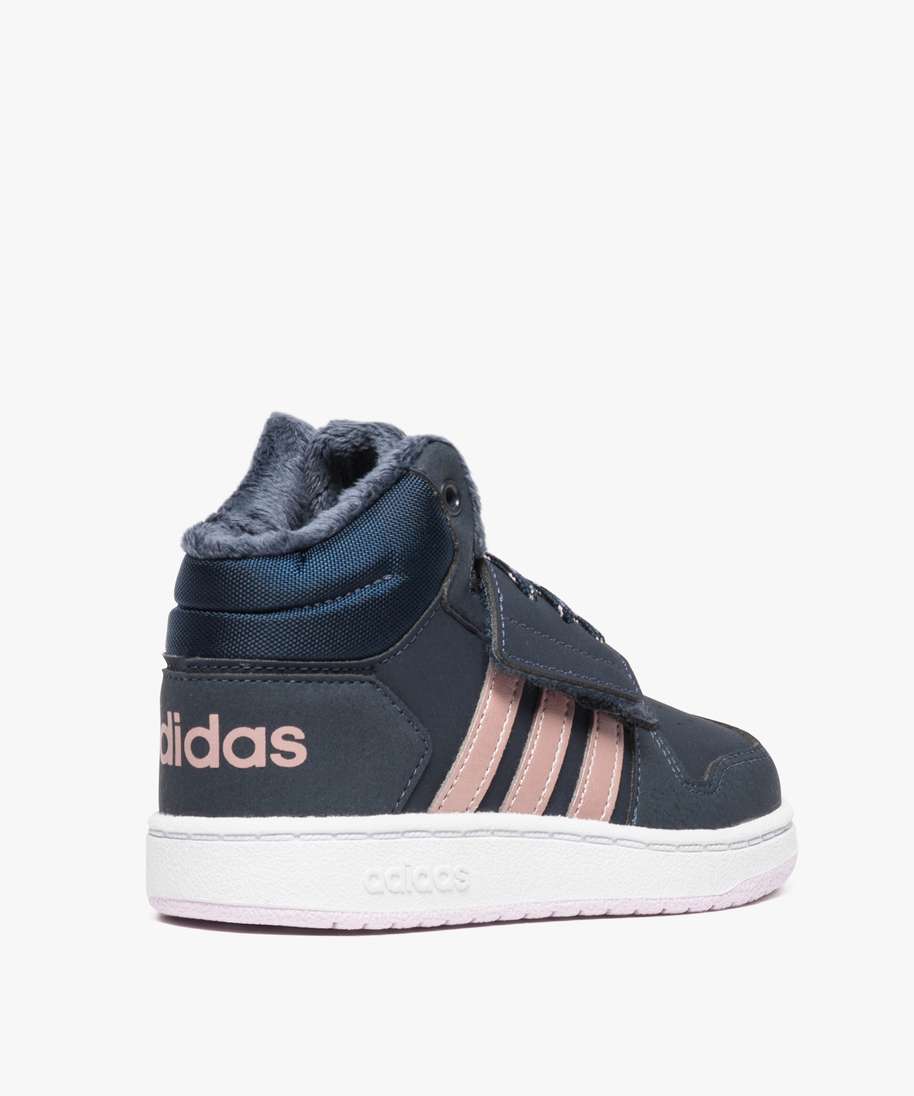 baskets montantes avec doublure adidas hoops mid 2.0 bleu tennis en toile fille GEMO