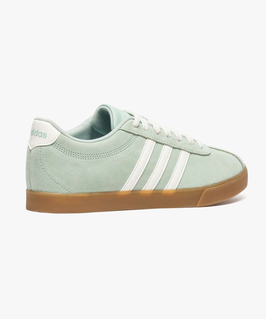 tennis femme dessus cuir suede adidas courtset gris standard baskets et tennis femme GEMO