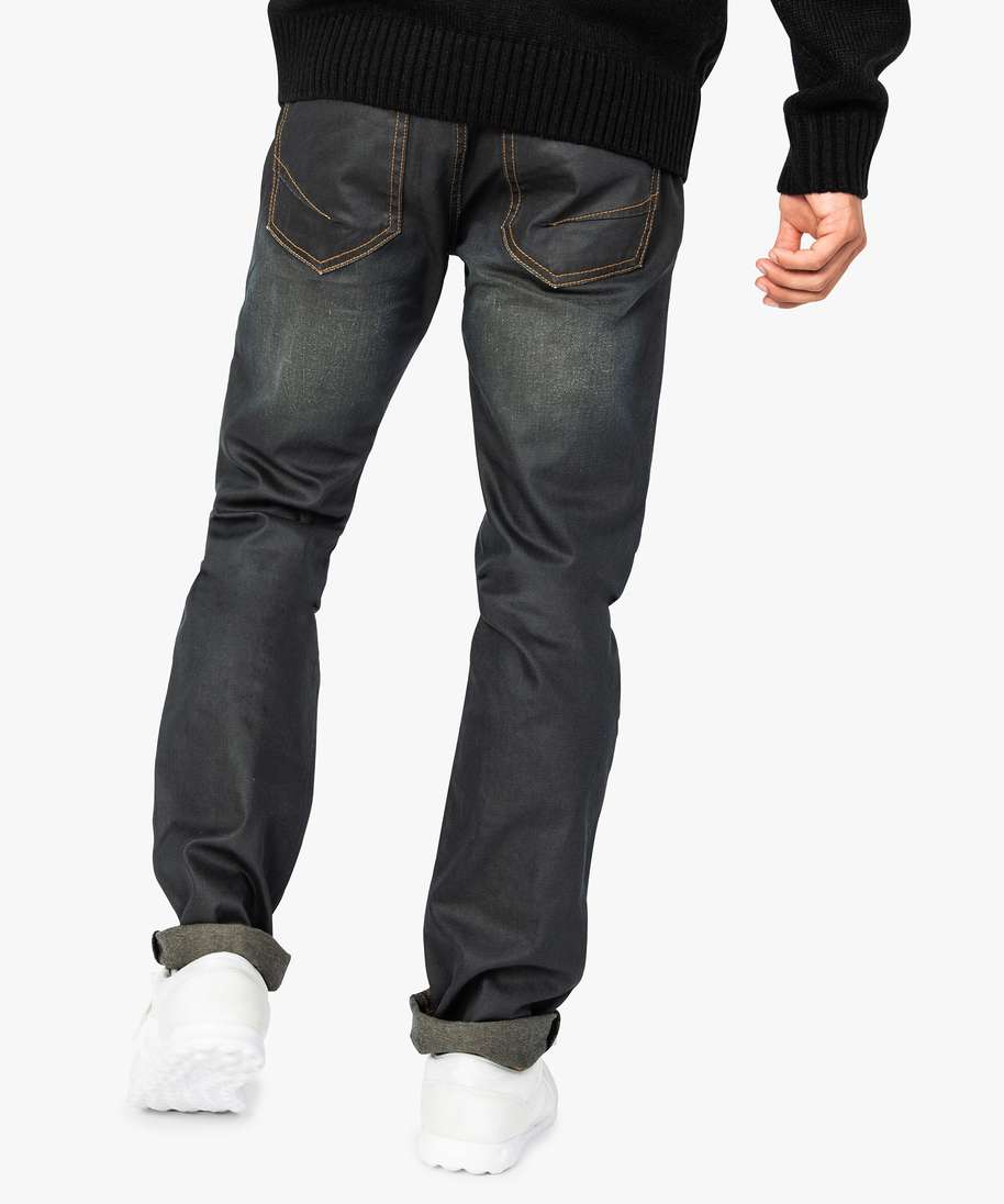 jean enduit pour homme avec detail poche fantaisie bleu jeans homme GEMO