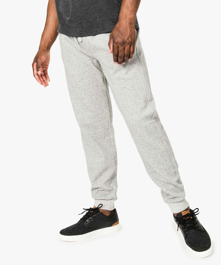 Pantalon jogging en molleton gris clair Homme