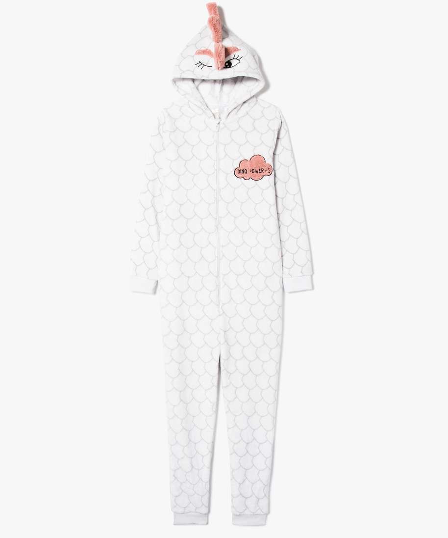 combinaison dinterieur en pilou style dinosaure imprime fille G MO