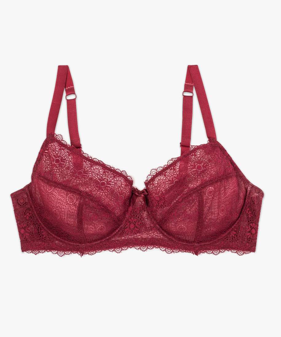 Soutien-gorge Grande Taille Armatures Dentelle - Forme Emboîtante - Bretelles Réglables - 100D à 115F