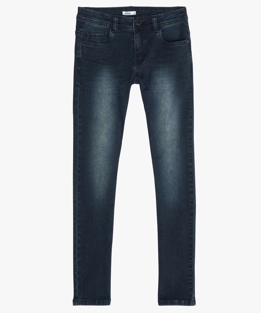 jean garcon coupe slim effet delave bleu jeans