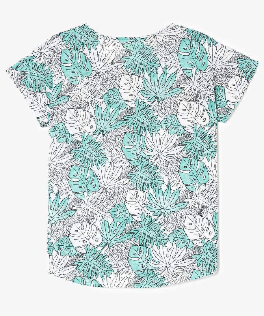 Tee Shirt Fille Col En V 3-13 Ans - Tunique Manche Courte Lettres, Confortable Et Fashion