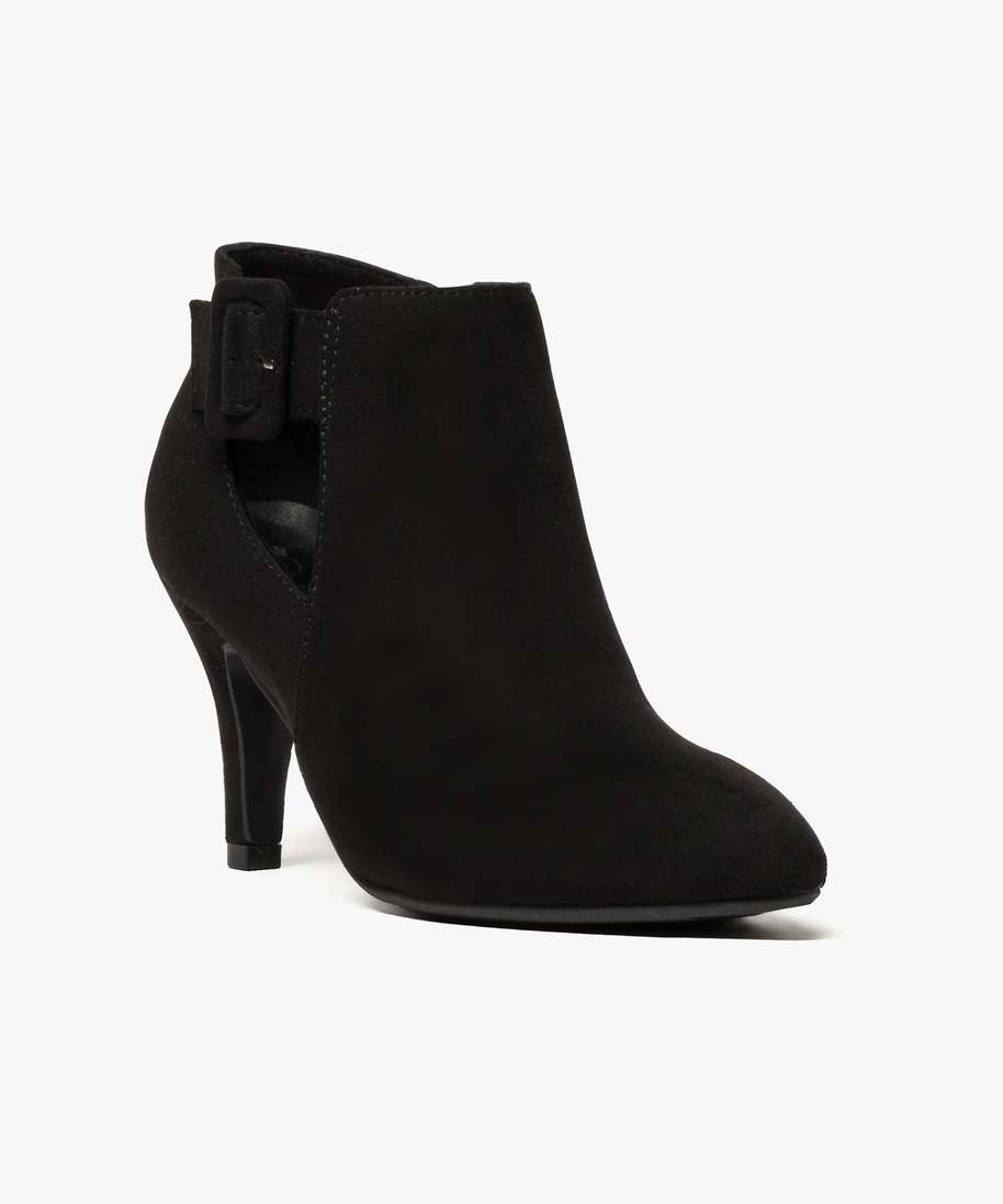 bottine a talon ajouree a la cheville noir bottines et boots femme GÉMO