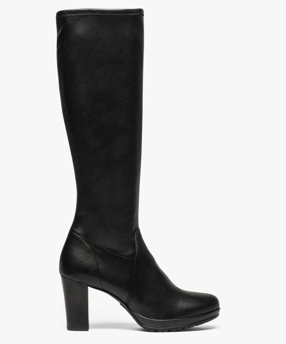 bottes femme a talon avec patin sur lavant noir standard bottes a talon femme GEMO