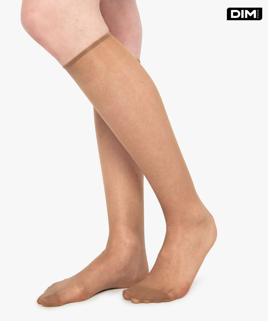 lot de mi-bas sublim voile brillant dim beige chaussettes