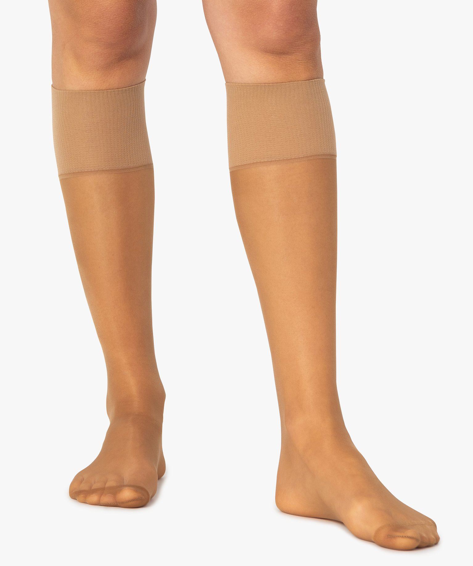 mi-bas femme transparents beauty resist (lot de 4) dim beige chaussettes