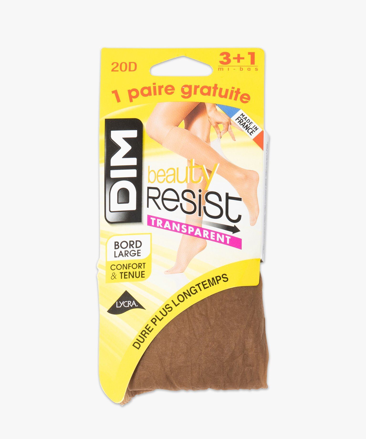mi-bas femme transparents beauty resist (lot de 4) dim beige chaussettes
